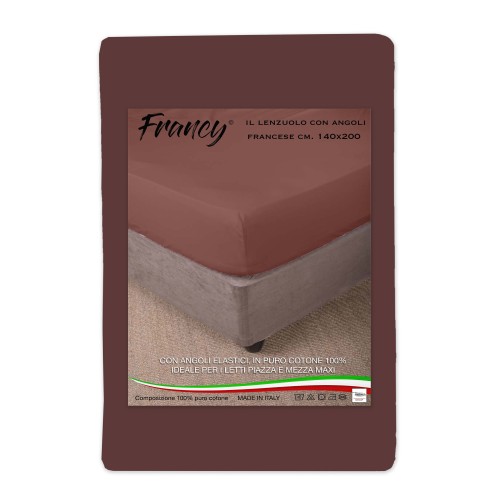 SPANNBETTTUCH FRANCY FRANZÖSISCH BRAUN 1 1/2 GROSSE MAXI