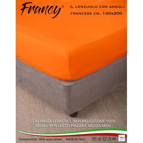 SPANNBETTTUCH FRANCY FRANZÖSISCH ORANGE 1 1/2 GROSS MAXI