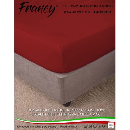 FITTED SHEET FRANCY BORDEAUX FRENCH 1 AND A HALF LARGE MAXI