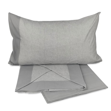 PURE COTTON GREY BORBONESE SHEETS SET
