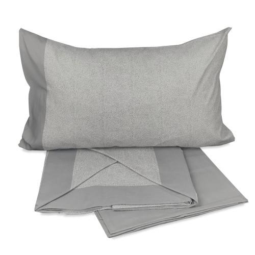 BORBONESE BETTWÄSCHE-SET AUS REINER BAUMWOLLE IN GRAU