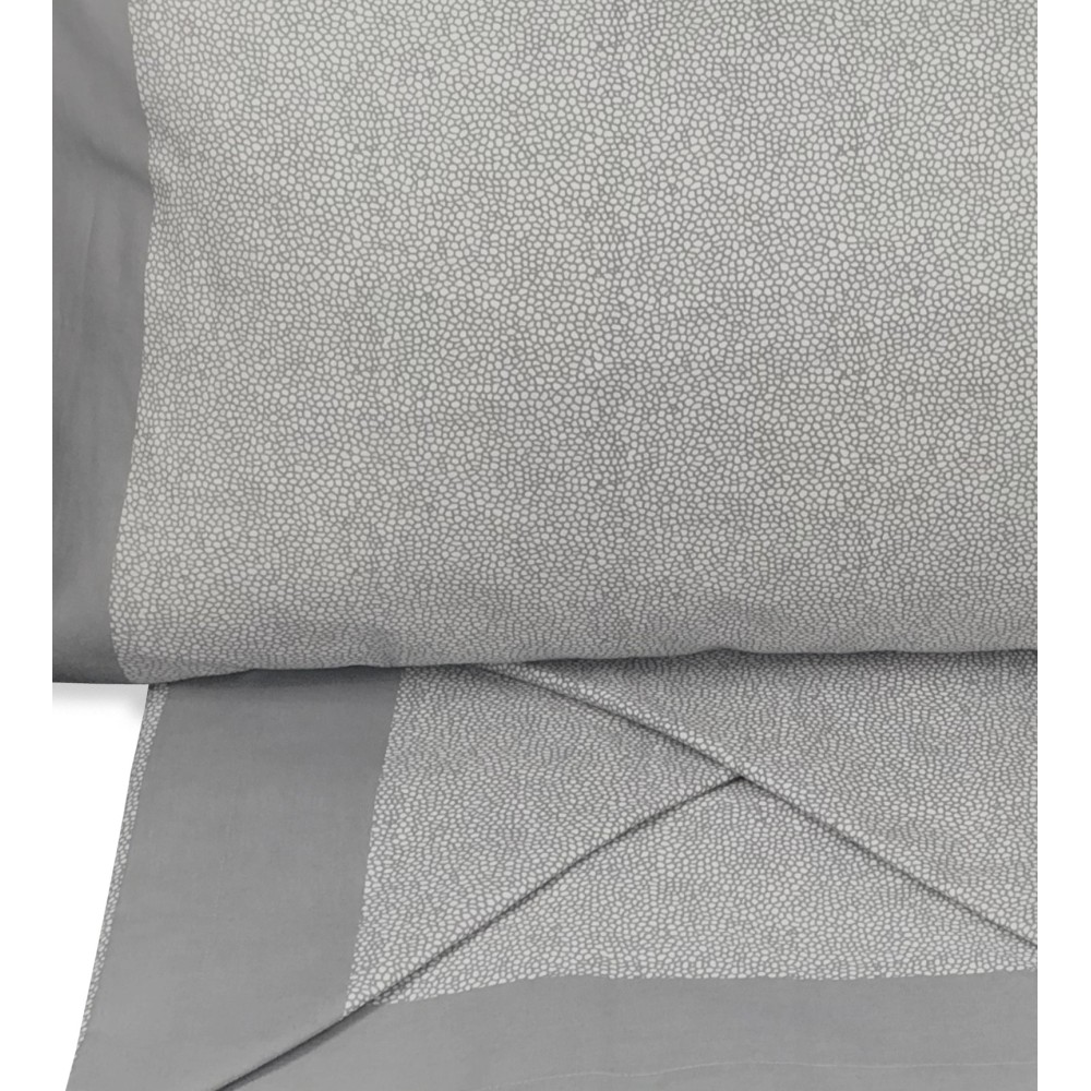 BORBONESE BETTWÄSCHE-SET AUS REINER BAUMWOLLE IN GRAU