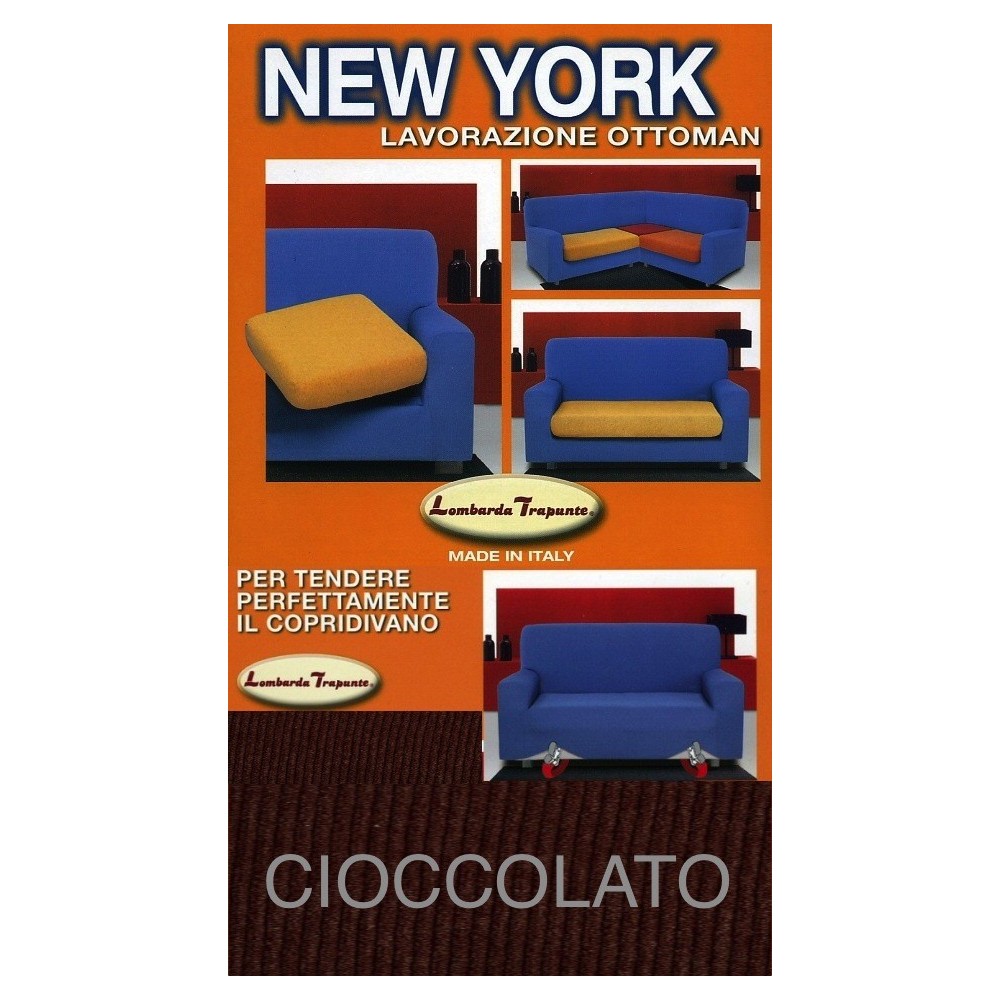 New York Stretch Chocolate Sofa Cover, Anti-scratch, for Sofas with Armrests, Universal Sofa Cover, Made in Italy