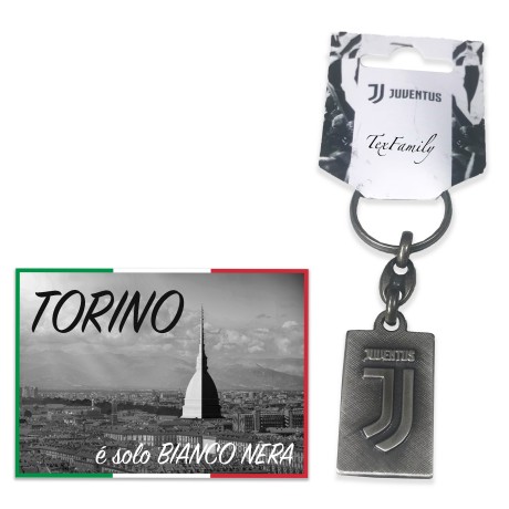 LLAVERO DE METAL VINTAGE F.C. JUVENTUS y postal TORINO È