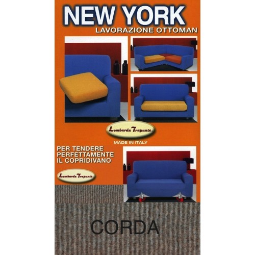 Tex family Copridivano New York Corda Elasticizzato, Antigraffio, Divani con Braccioli, Telo Divano Universale, Made in Italy