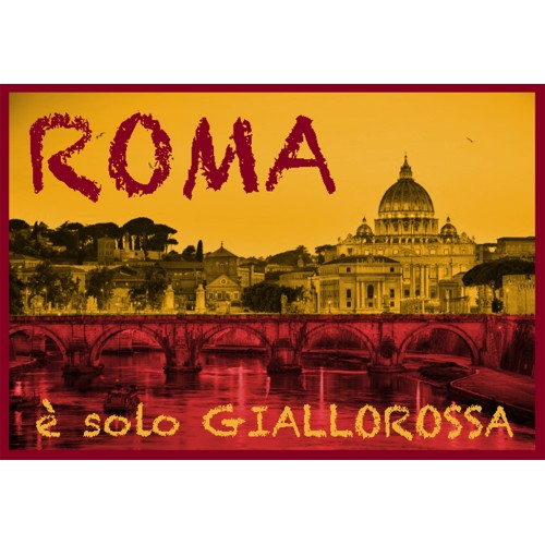 TOALLA DE PLAYA ROMA SPORT TALLA GRANDE CM. 90 X 170 ORIGINAL A.S. ROMA CON MOCHILA TEXFAMILY y postal ROMA È SOLO
