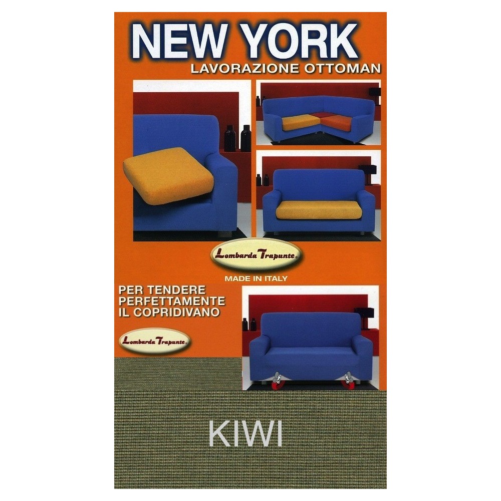 New York Kiwi Green Funda de Sofá Elástica, Anti-arañazos, para Sofás con Reposabrazos, Funda de Sofá Universal, Made in Italy