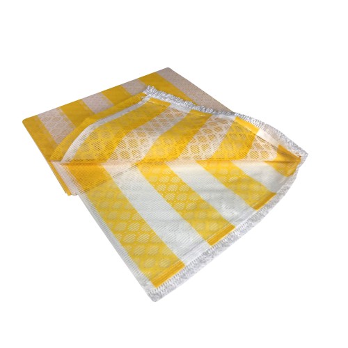 OUTDOOR GARDEN NET CURTAIN YELLOW STRIPE IN TWO SIZES