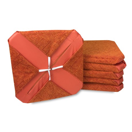 FUNDA DE SILLA CON ALAS DE COLOR LISO EN TEJIDO CHENILLA NARANJA 2