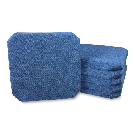 STUHLHUSSE MIT EINFARBIGEN FLÜGELN AUS BLAUEM CHENILLE-STOFF