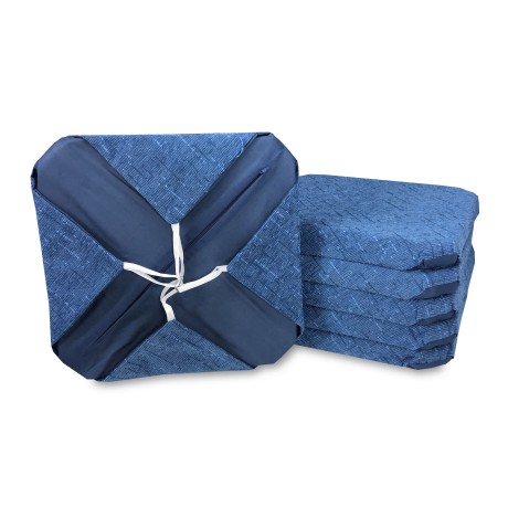 housse de chaise AVEC DES AILES DE COULEUR UNIE TISSU CINIGLIATO BLEU 2