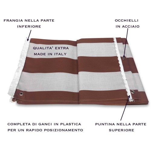 OUTDOOR AWNING GARDEN BALCONY BROWN EVEN STRIPE PACKAGED