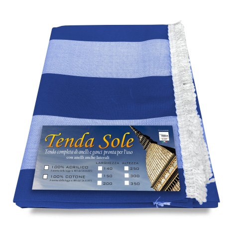 TOLDO DE EXTERIOR JARDÍN BALCÓN INCLUSO RAYA AZUL EMPAQUETADO