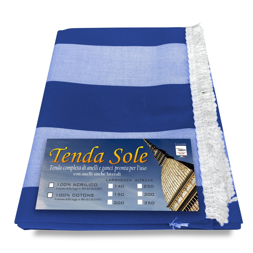 TOLDO DE EXTERIOR JARDÍN BALCÓN INCLUSO RAYA AZUL EMPAQUETADO