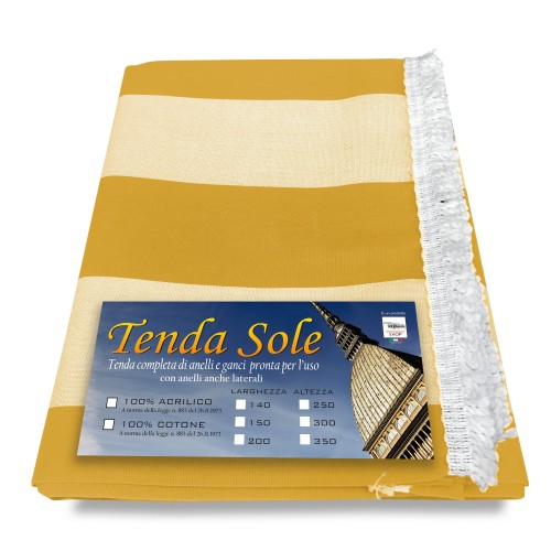 OUTDOOR AWNING GARDEN BALCONY WIDE STRIPE YELLOW PACKAGED