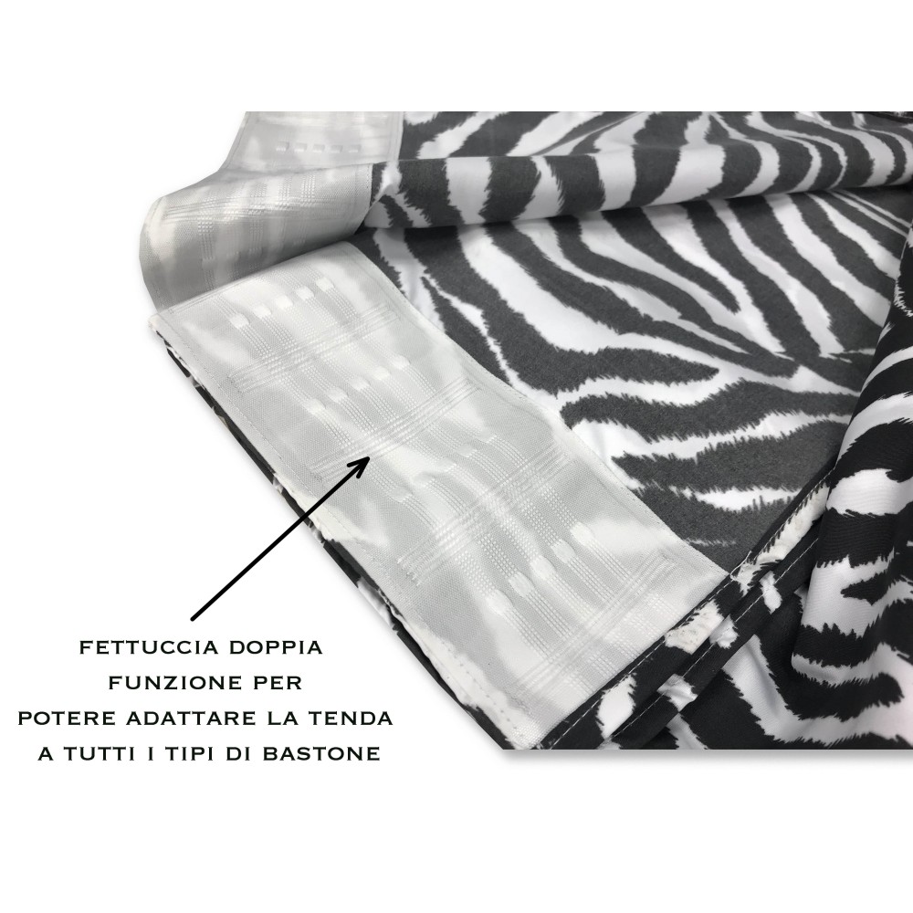 ZEBRA ZEBRA CURTAIN WHITE BLACK CM. 140X280 MADE IN ITALY
