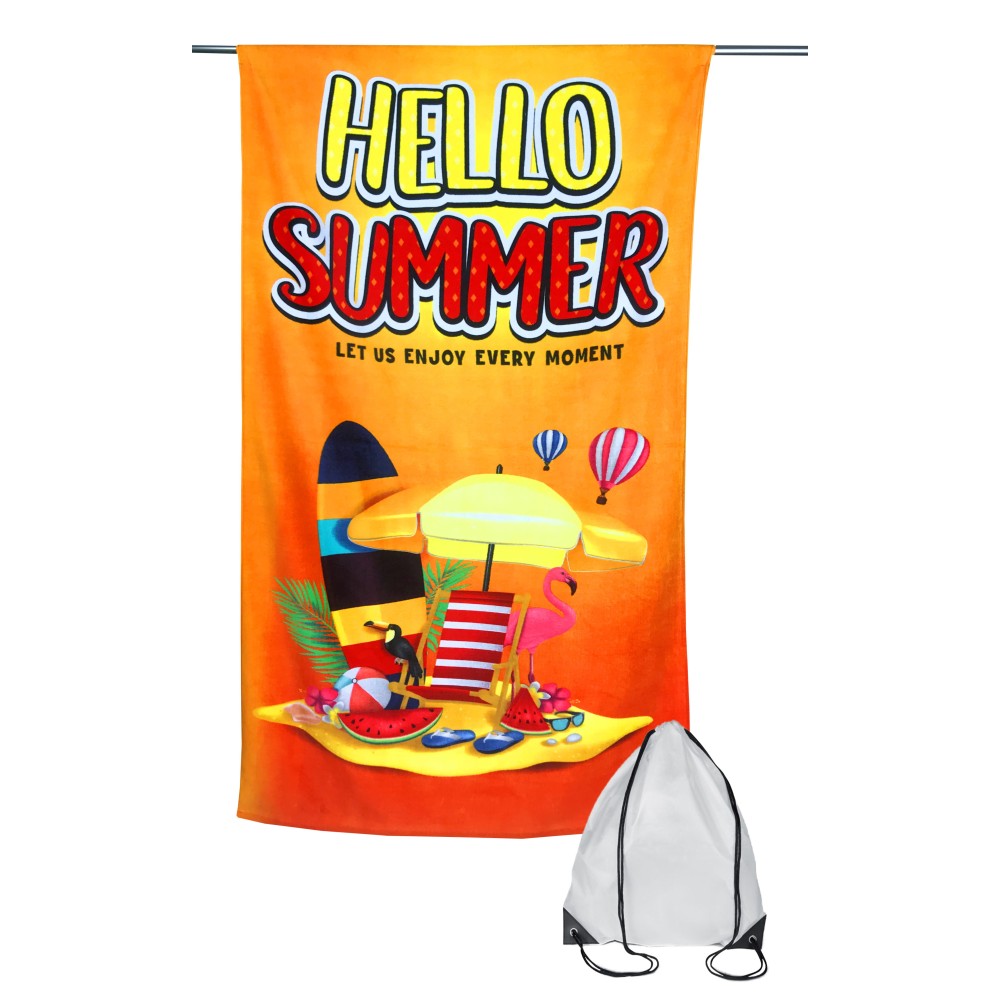 FOTO FROTTEE HANDTUCH GROSS GRÖSSE CM.80x160 HALLO SOMMER