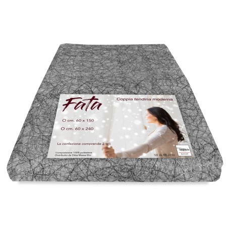 PAR DE CORTINAS DE CRISTAL DE HADAS GRIS PLATA