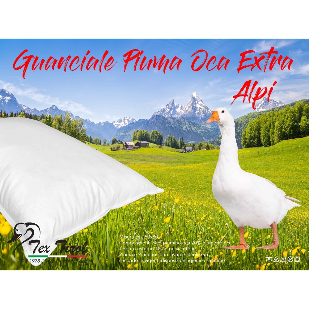 ALMOHADA DE PLUMAS GOOSE TEX TIROL © ALPI made in Italy