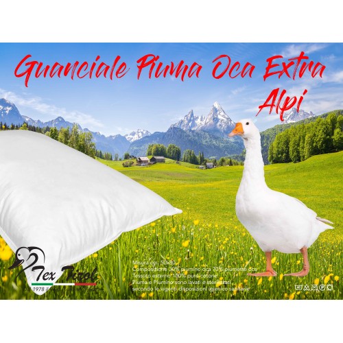 GUANCIALE PIUMA PIUMINO OCA TEX TIROL © ALPI made in Italy