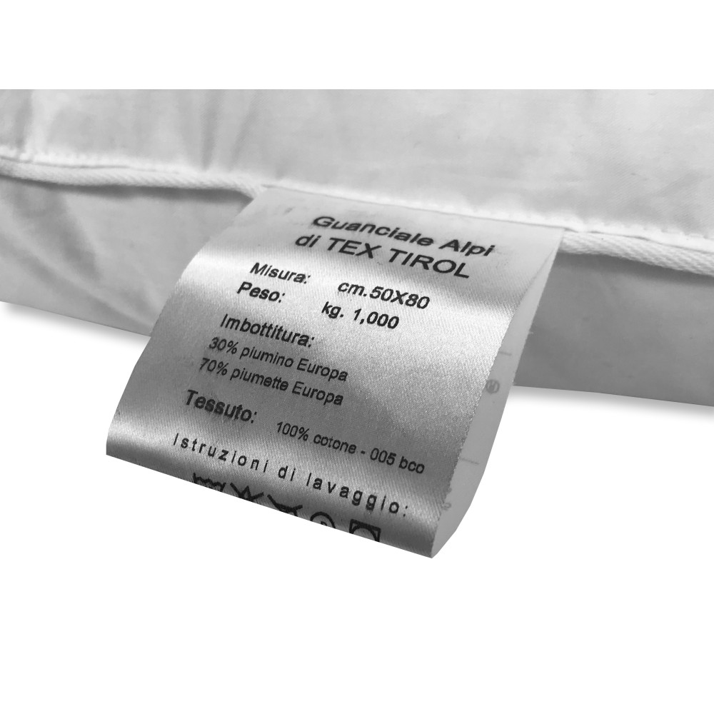 GUANCIALE PIUMA PIUMINO OCA TEX TIROL © ALPI made in Italy
