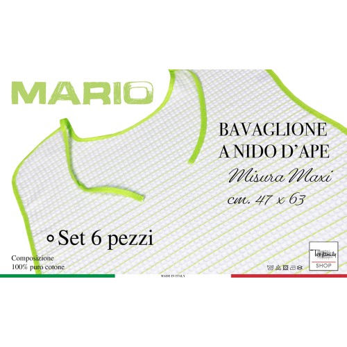 SET DE BABERO MARIO © ADULTO en mordaza NEST Bee con pack de cordones. 6 PIEZAS