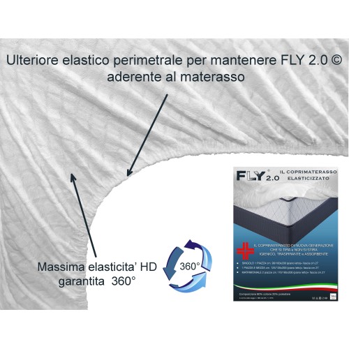 STRETCH MATTRESS TOPPER FLY 2.0 JACQUARD SPONGE with corners