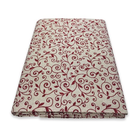 TELO ARREDO COPRITUTTO GRAN FOULARD COPRILETTO COPRIDIVANO TESSUTO DORY ARABESCO ROSSO 2
