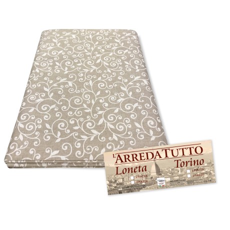 TELO ARREDO COPRITUTTO GRAN FOULARD COPRILETTO COPRIDIVANO TESSUTO DORY ARABESCO BIANCO 2