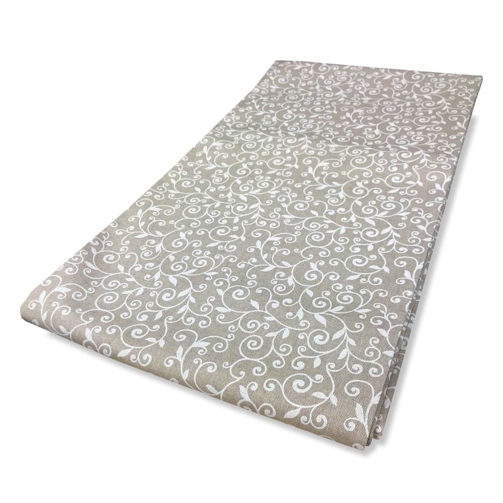 TELO ARREDO COPRITUTTO GRAN FOULARD COPRILETTO COPRIDIVANO TESSUTO DORY ARABESCO BIANCO