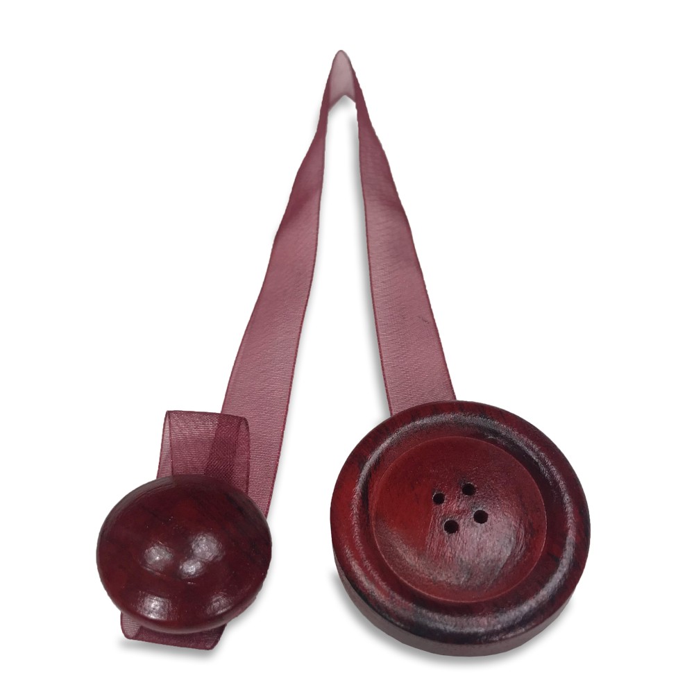 IMÁN TOPE DE CORTINA DE MADERA IMANES PARA CORTINAS CORBATA BOTÓN CORTINAS BURDEOS ROJO