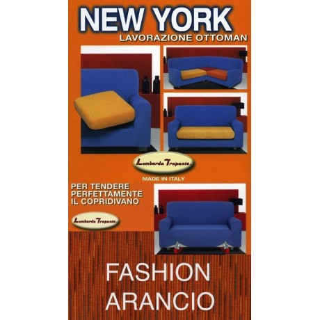 FUNDA DE SOFÁ NEW YORK FASHION NARANJA hecha en Italia Stretch 2
