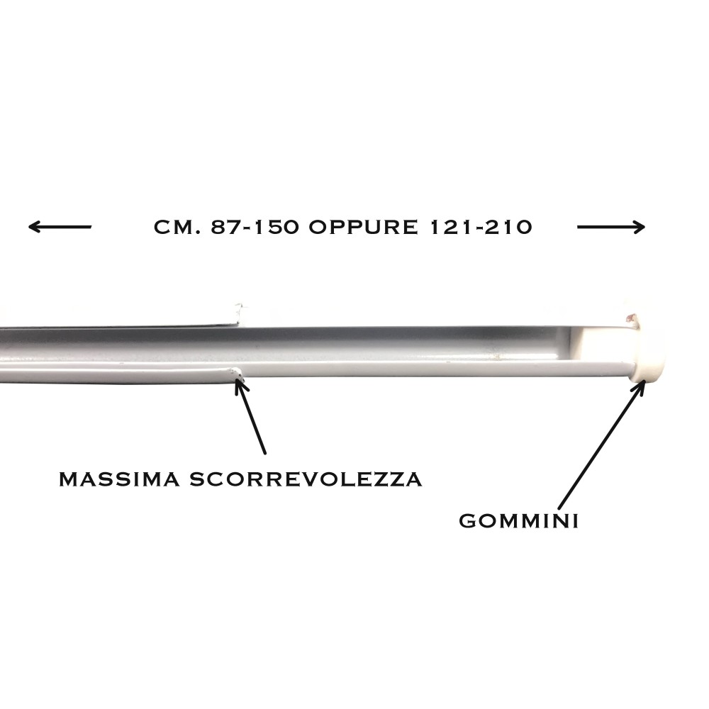 CURTAIN ROD FIXXY © WHITE SPRING ADJUSTABLE PRESSURE FOR ALL KINDS OF CURTAIN
