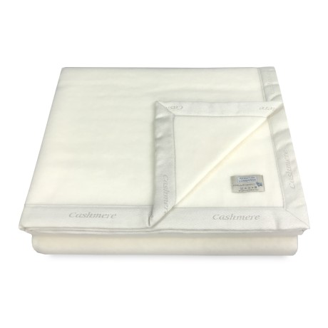 MANTA DE LANA DE INVIERNO MERINO DE CACHEMIRA DOBLE 2 CUADRADOS CREMA 2
