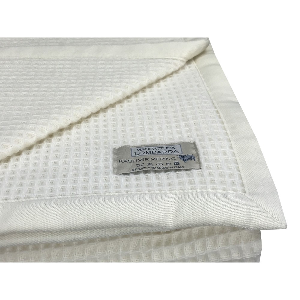Détail de trame de nid d’abeille couverture double en laine fine