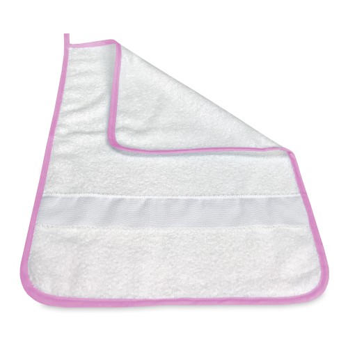 FRED ASILO TOWEL edged in SOLID COLOR with AIDA canvas to embroider the name