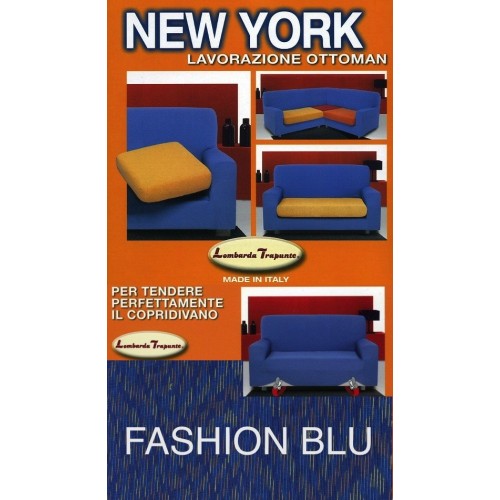 New York Blue Stretch Fashion Sofa Bezug, kratzfest, für Sofas mit Armlehnen, Universal Sofa Bezug, Made in Italy