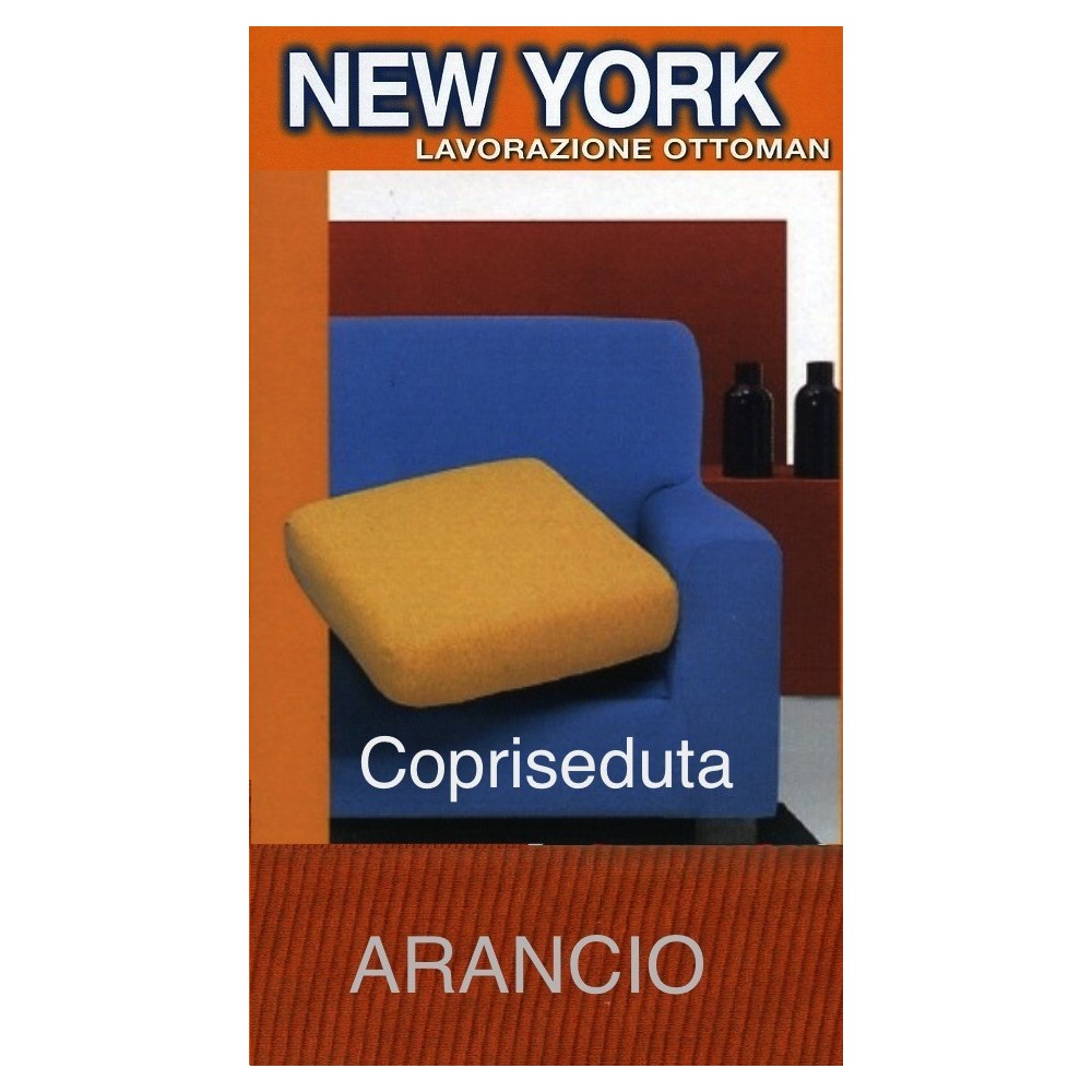 Orange Stretch Sofa Seat Cover - New York, Made in Italy