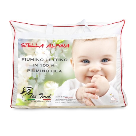 Piumino Tex Tirol in 100 % piumino oca da lettino cm. 80 x 120