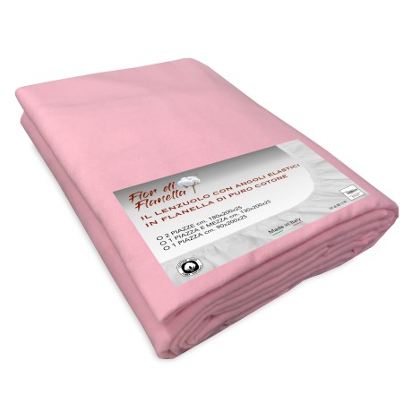 LENZUOLO Con Angoli IN FLANELLA ROSA Fior di Flanella © TUTTE LE MISURE 2