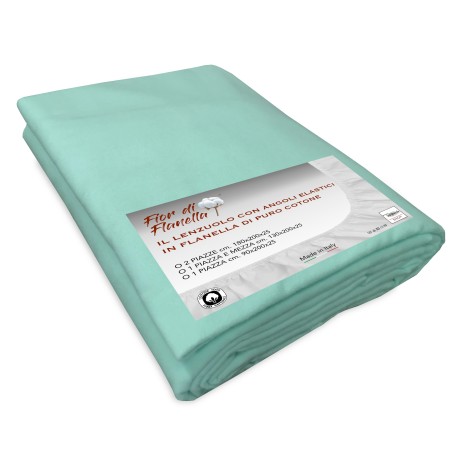 FITTED SHEET IN GREEN FLANNEL Fior di Flanel © ALL SIZES 2