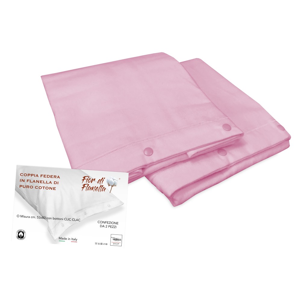 PAR DE FUNDA DE ALMOHADA DE FRANELA ROSA Fior di Flanel ©