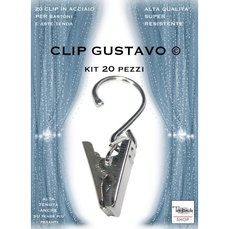 CLIP GUSTAVO en acier inoxydable en ACIER inoxydable pour tous les bâtons pour la tente