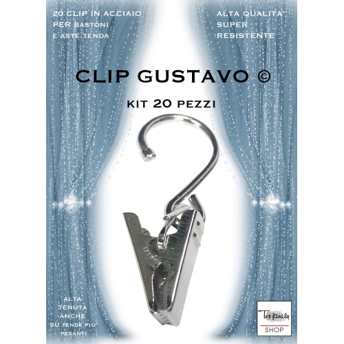 GUSTAVO CLIP Acero inoxidable ACERO para todas las barras de cortina
