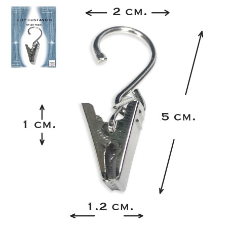 GUSTAVO CLIP Acero inoxidable ACERO para todas las barras de cortina 2