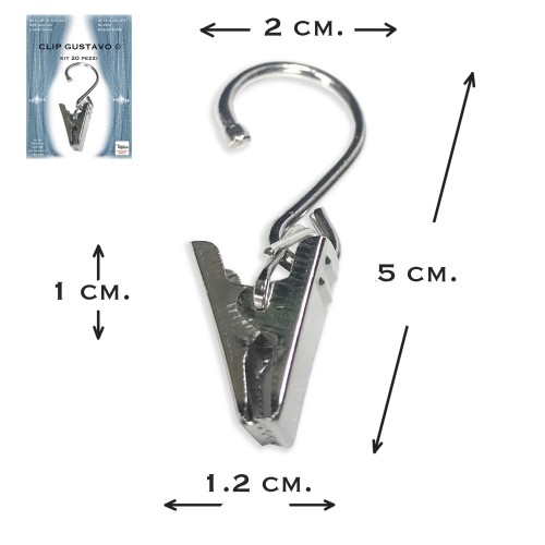 GUSTAVO CLIP Stainless Steel STEEL for All Curtain Rods