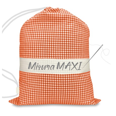 KINDERGARTENTASCHE GROSS MAXI CM. 45x60 YARN-DYED CHECKERED mit AIDA Canvas zum Aufsticken des Namens 2