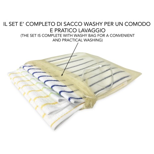 SET DI 3 BAVAGLIONE ADULTO impermeabile LOUIS © bavaglio con LACCI antimacchia misura SMALL completo di sacco per il lavaggio