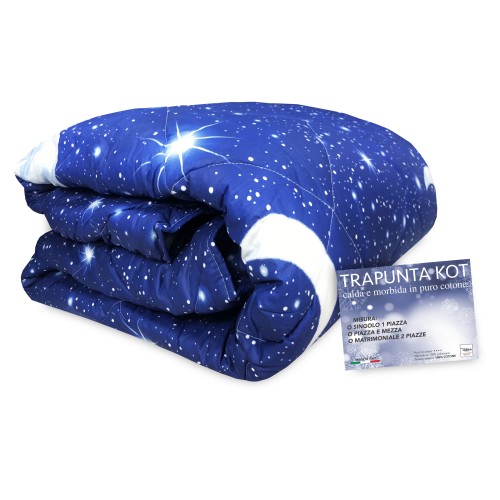 TRAPUNTA KOT © CIELO stellato LUNA LUNARE made in Italy PURO cotone