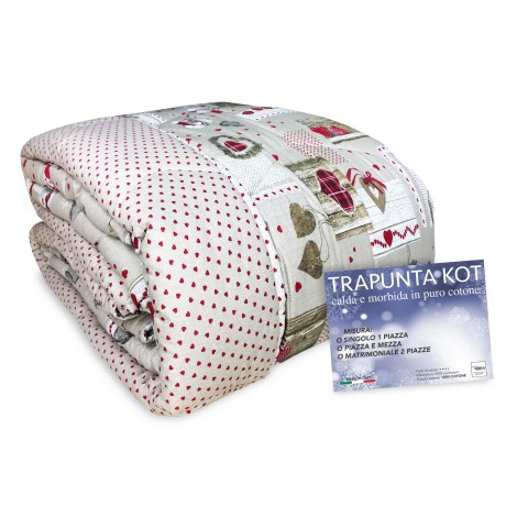 TRAPUNTA KOT © tirolese DIS. CUORE HOLLY Made In ITALY puro cotone